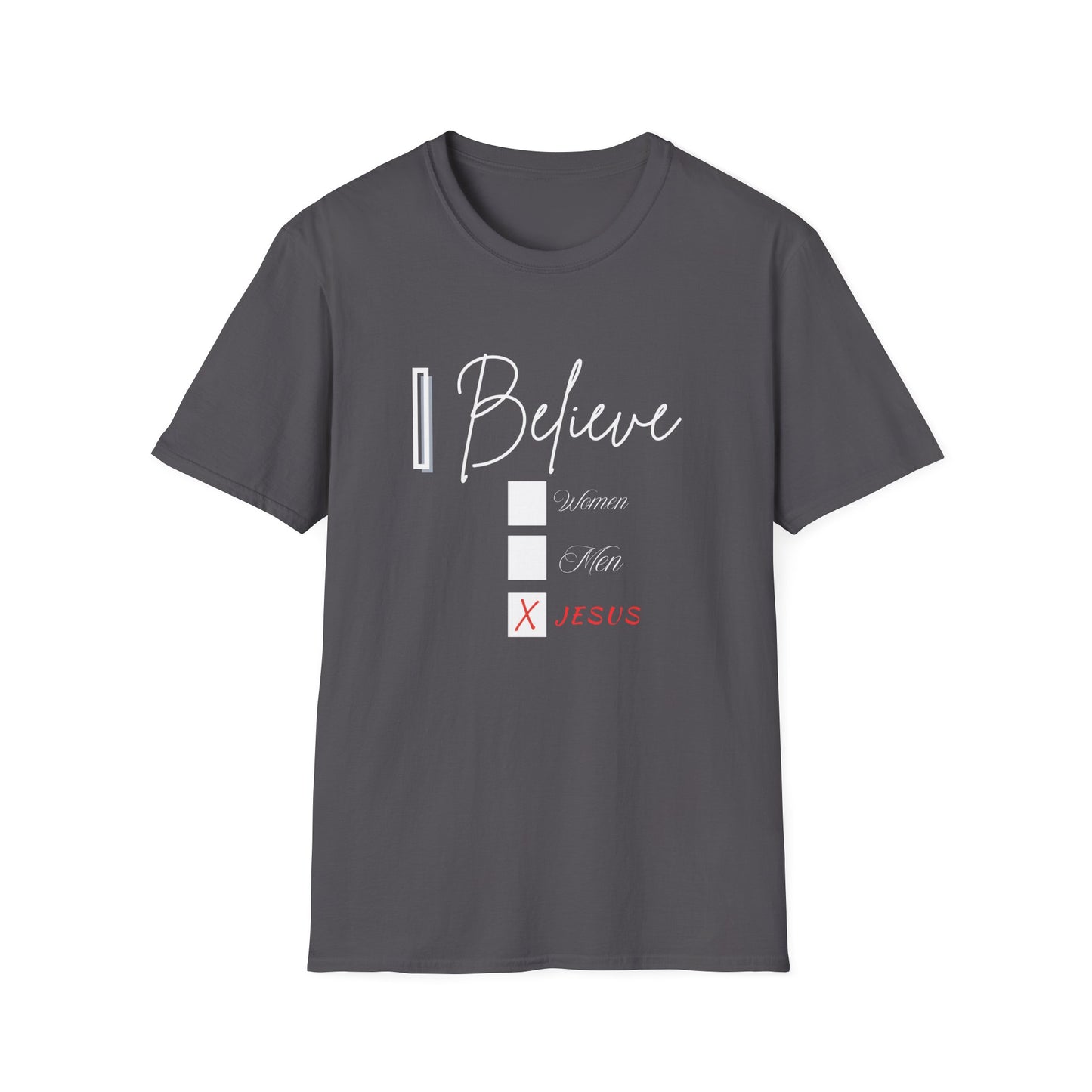 Inspirational Unisex Softstyle T-Shirt - 'I Believe' Faith Design