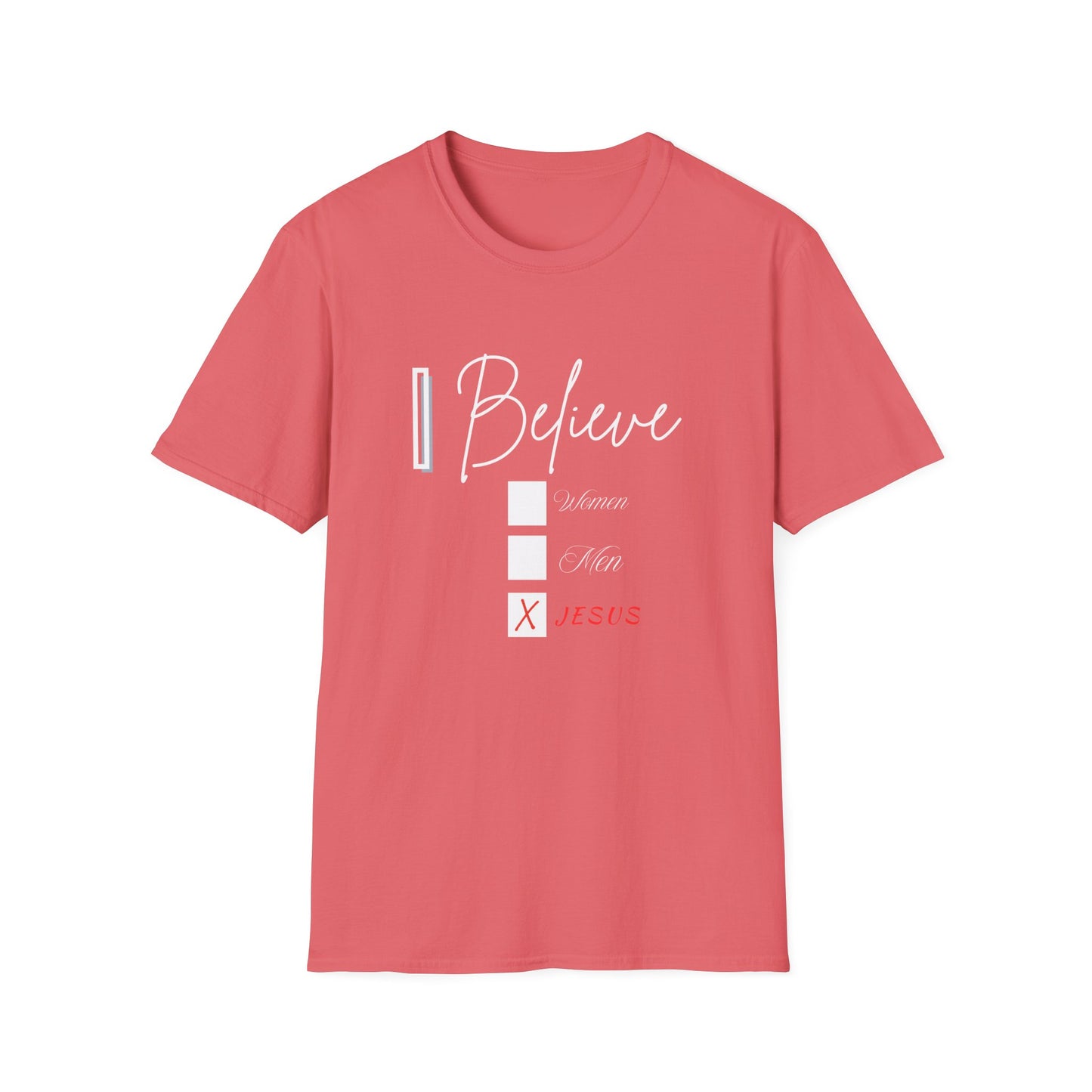 Inspirational Unisex Softstyle T-Shirt - 'I Believe' Faith Design
