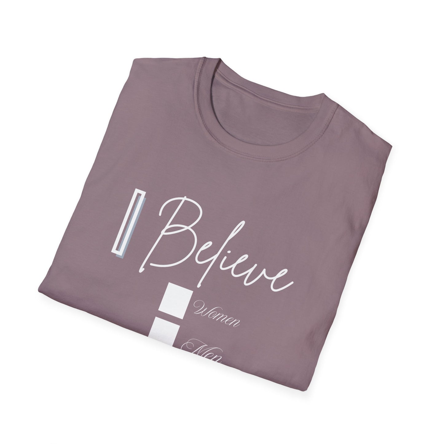 Inspirational Unisex Softstyle T-Shirt - 'I Believe' Faith Design