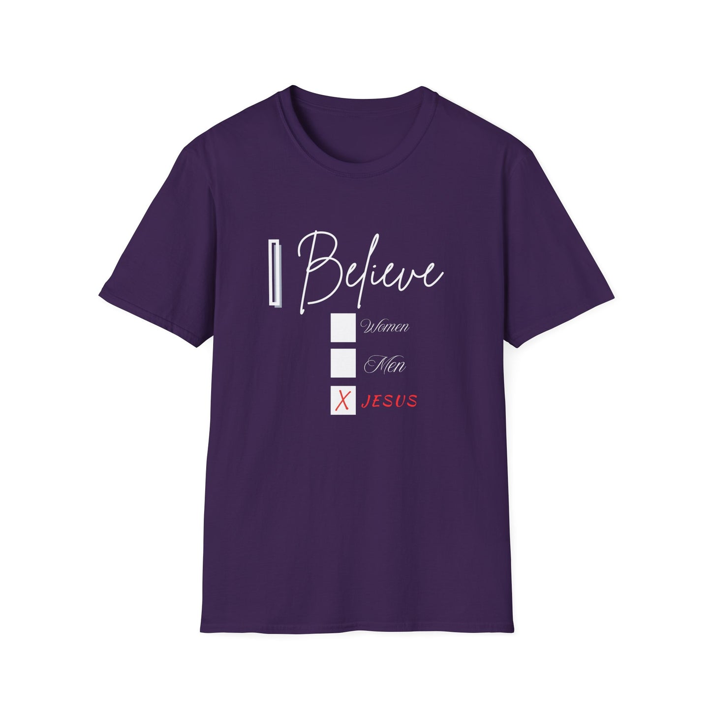 Inspirational Unisex Softstyle T-Shirt - 'I Believe' Faith Design