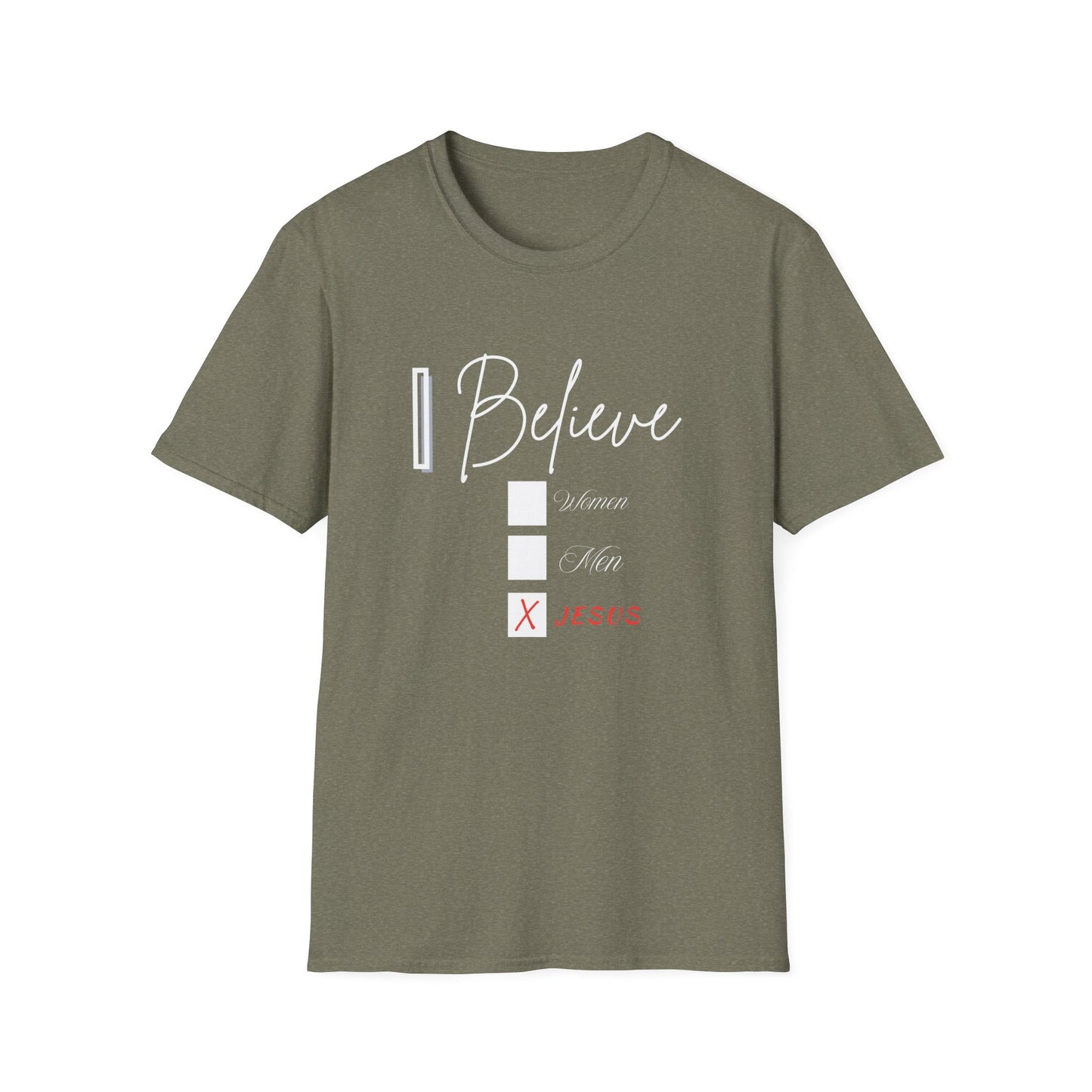 Inspirational Unisex Softstyle T-Shirt - 'I Believe' Faith Design