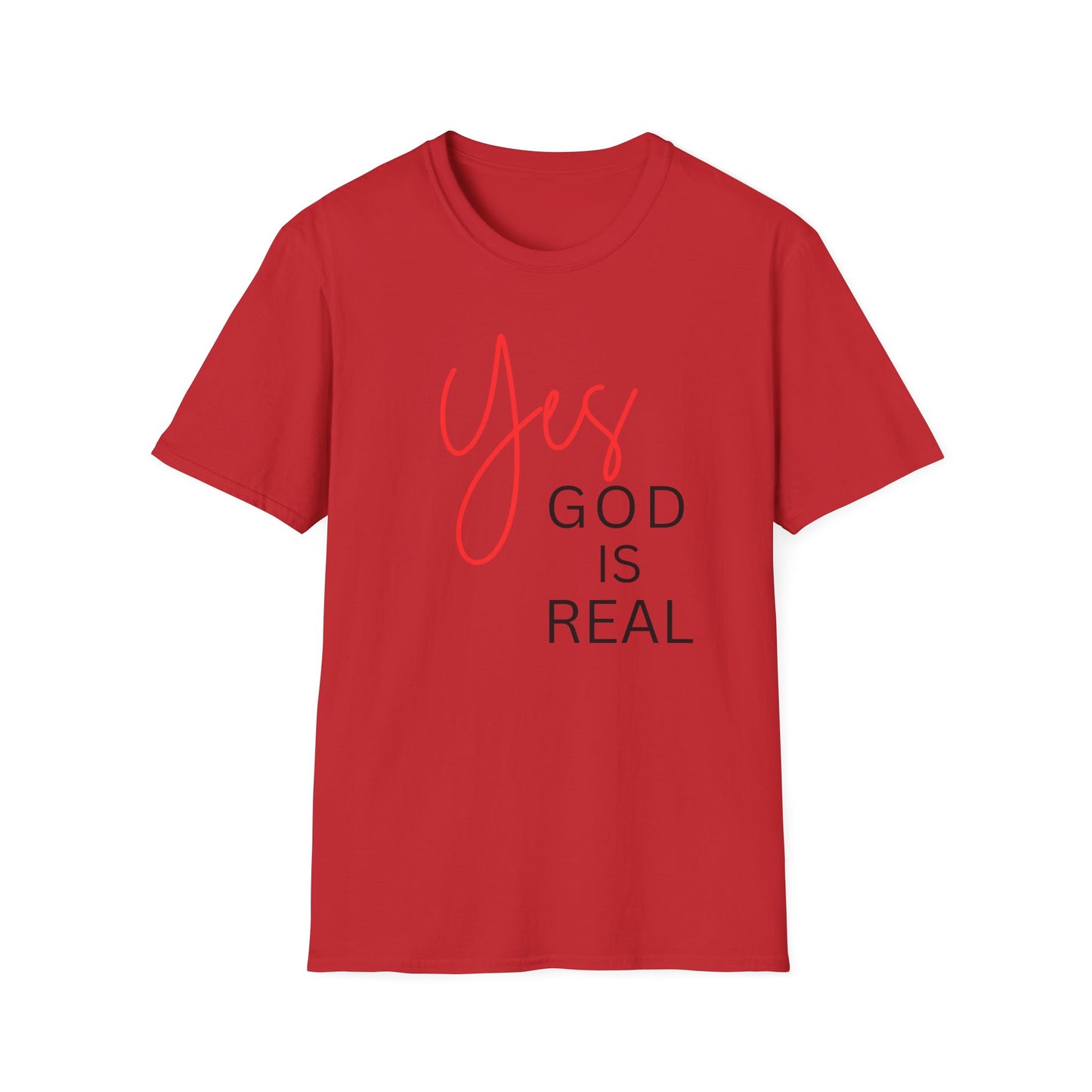 Faith Inspirational Unisex Softstyle T-Shirt - 'Yes God is Real' Statement Tee
