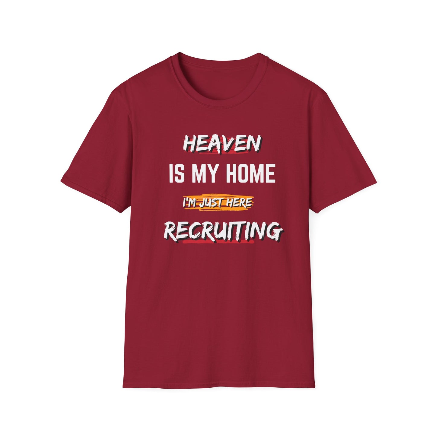 Copy of Heaven Recruiting Unisex Softstyle T-Shirt - Trendy Graphic Tee for Spiritual Enthusiasts
