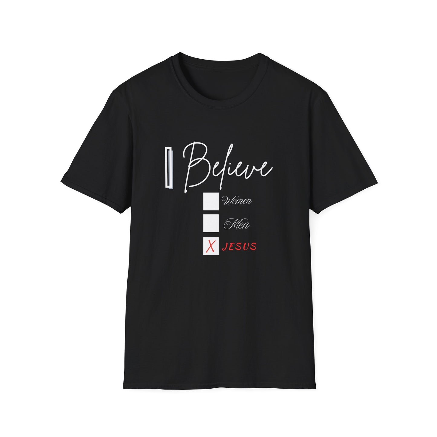 Inspirational Unisex Softstyle T-Shirt - 'I Believe' Faith Design