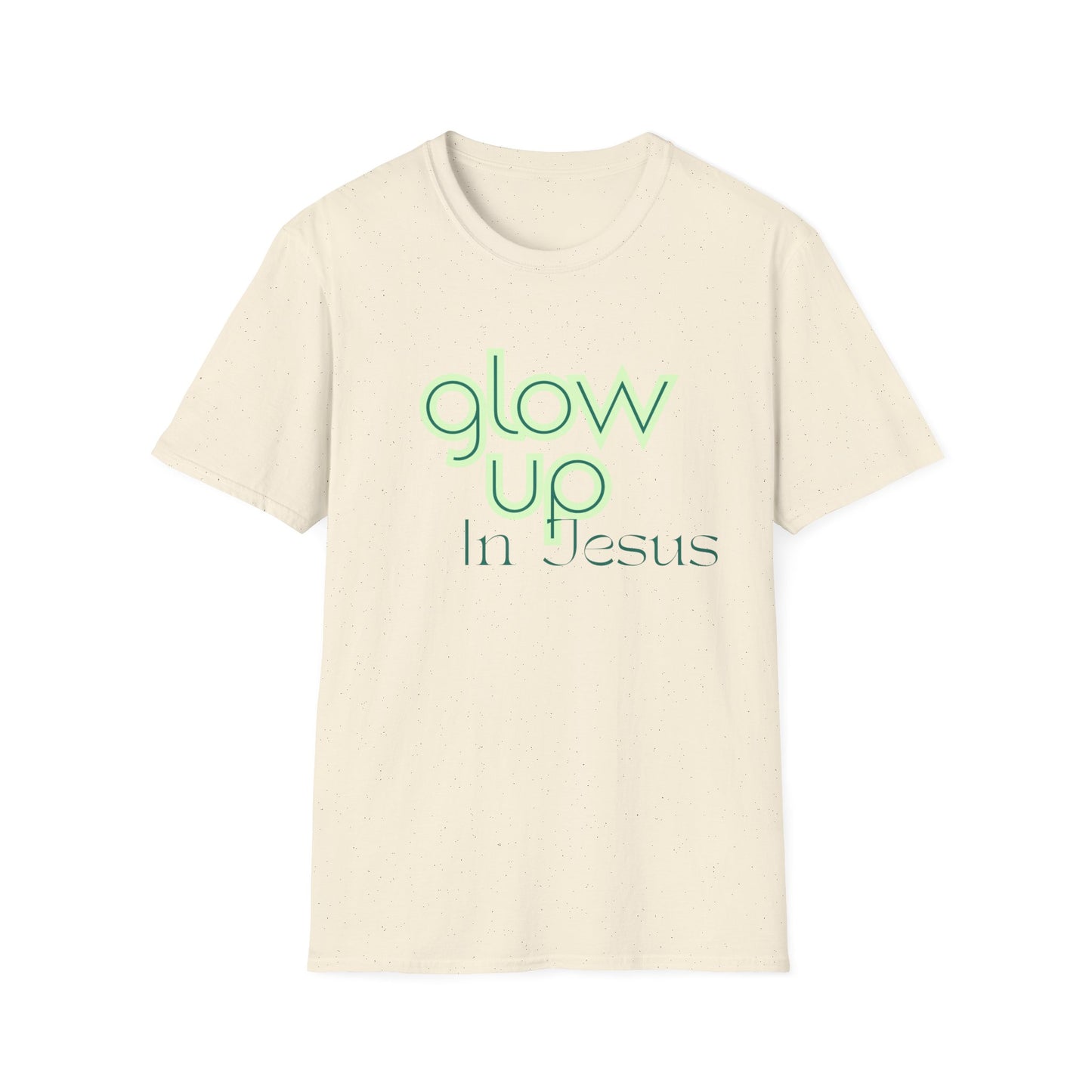 Glow Up In Jesus Unisex Softstyle T-Shirt - Inspirational Faith Tee
