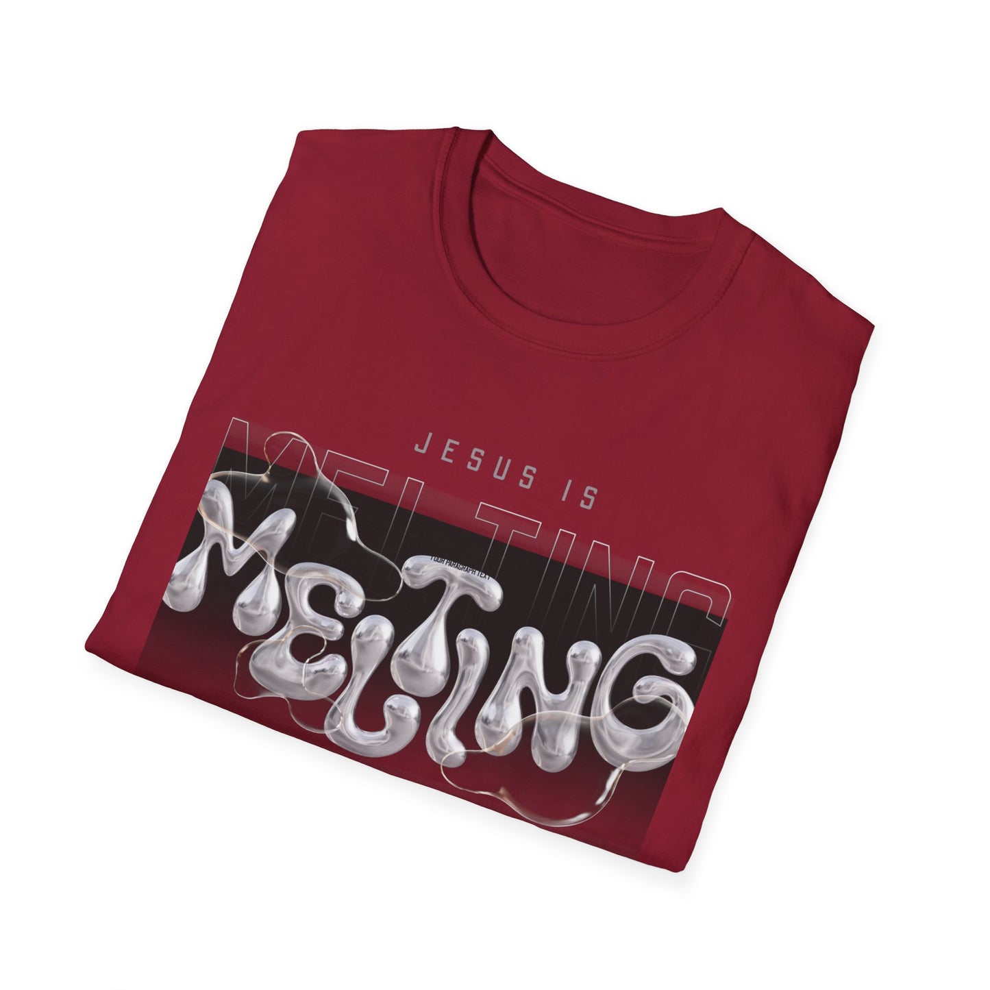 Trendy Unisex Softstyle T-Shirt - 'Jesus Is Melting' Graphic Tee