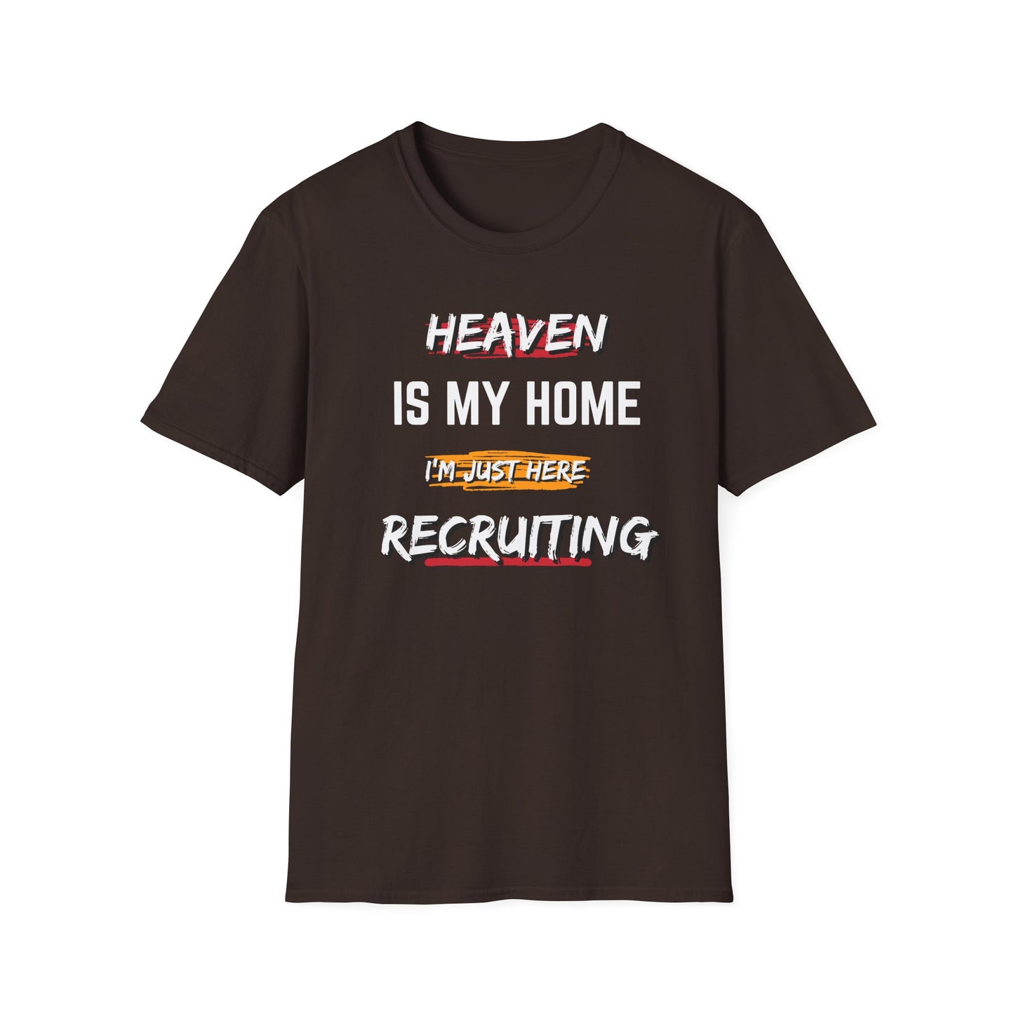 Copy of Heaven Recruiting Unisex Softstyle T-Shirt - Trendy Graphic Tee for Spiritual Enthusiasts