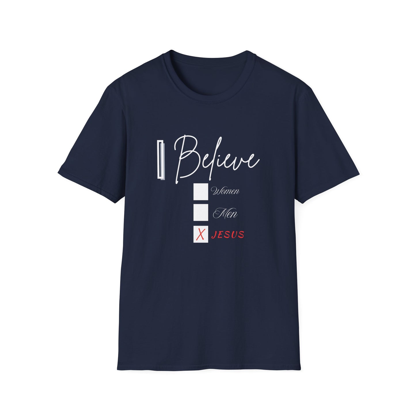 Inspirational Unisex Softstyle T-Shirt - 'I Believe' Faith Design