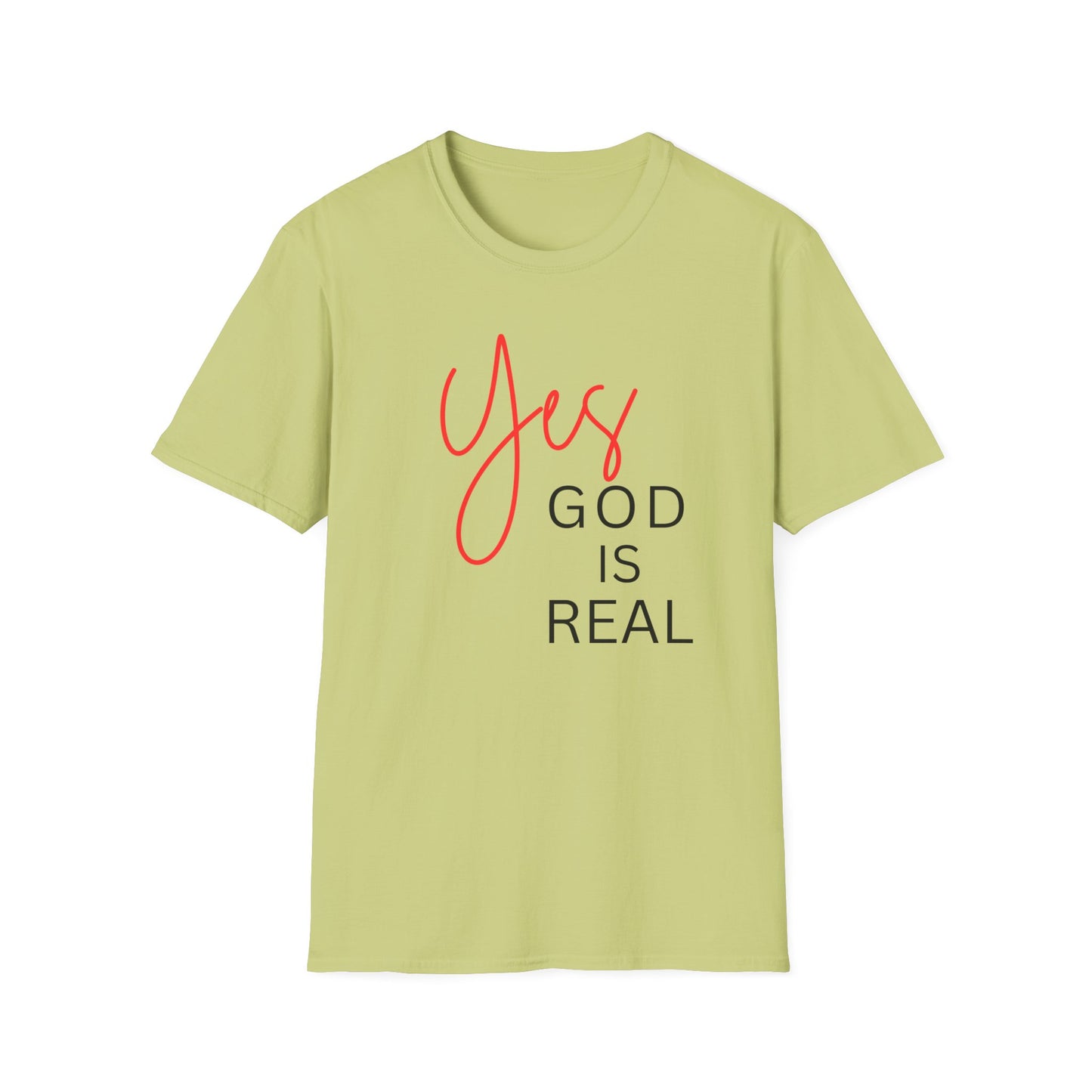Faith Inspirational Unisex Softstyle T-Shirt - 'Yes God is Real' Statement Tee