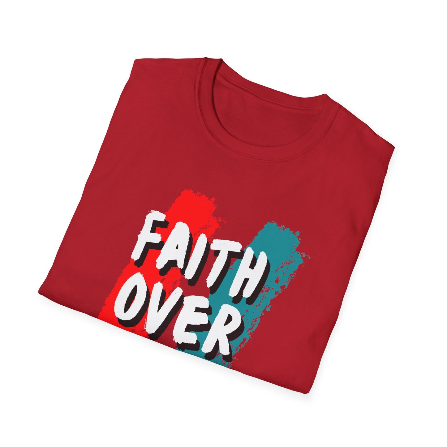 Inspirational Unisex Softstyle T-Shirt | 'Faith Over Fear' Graphic Tee