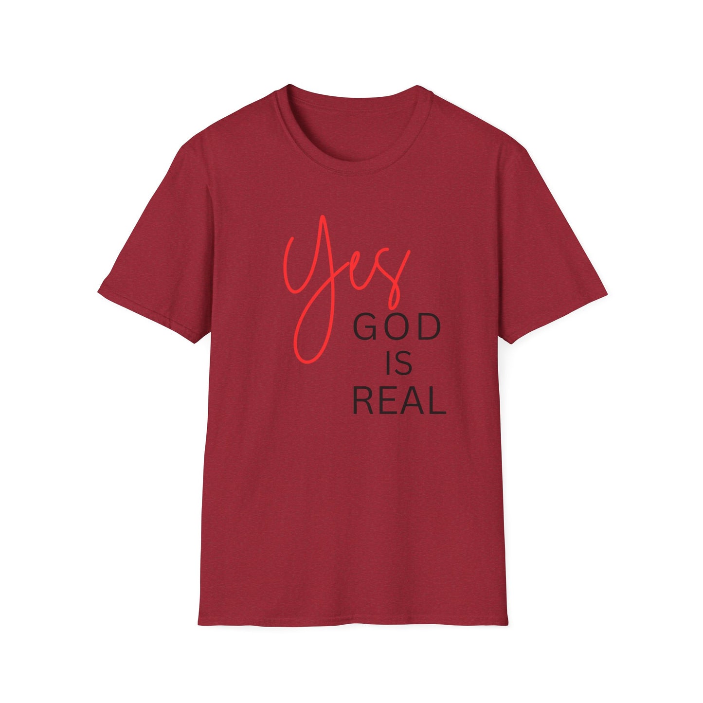 Faith Inspirational Unisex Softstyle T-Shirt - 'Yes God is Real' Statement Tee