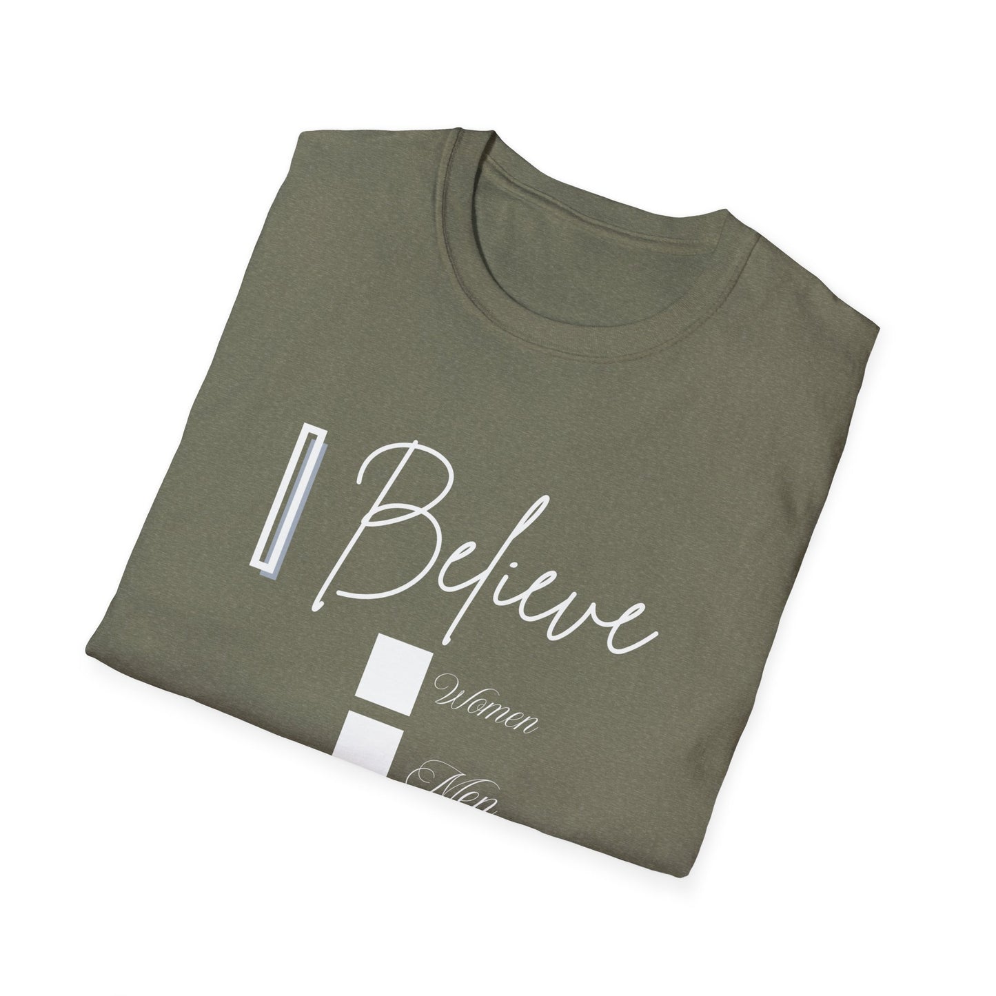 Inspirational Unisex Softstyle T-Shirt - 'I Believe' Faith Design