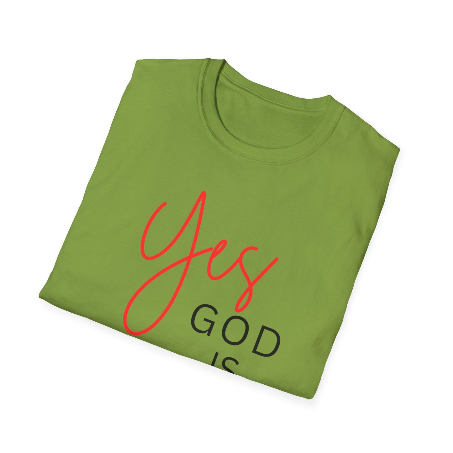 Faith Inspirational Unisex Softstyle T-Shirt - 'Yes God is Real' Statement Tee
