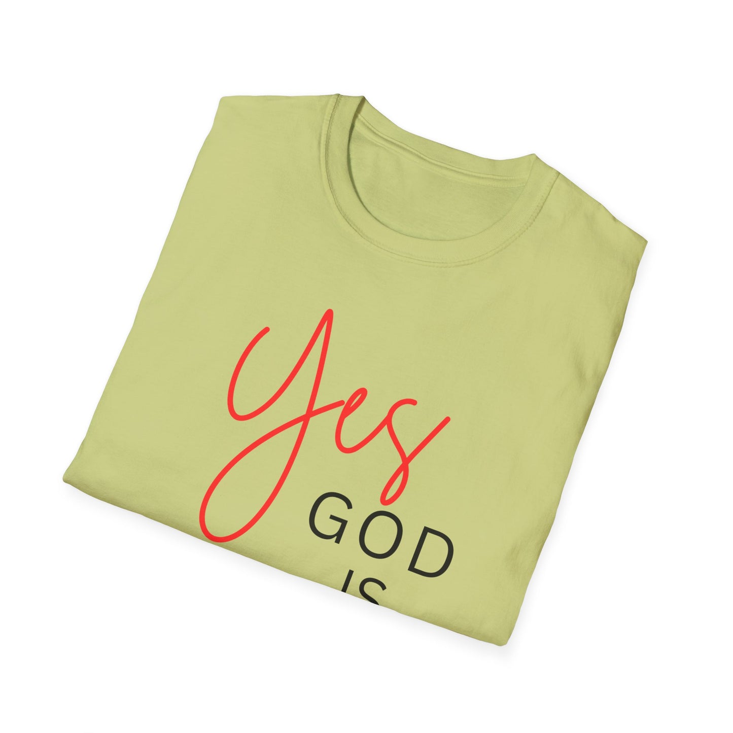 Faith Inspirational Unisex Softstyle T-Shirt - 'Yes God is Real' Statement Tee