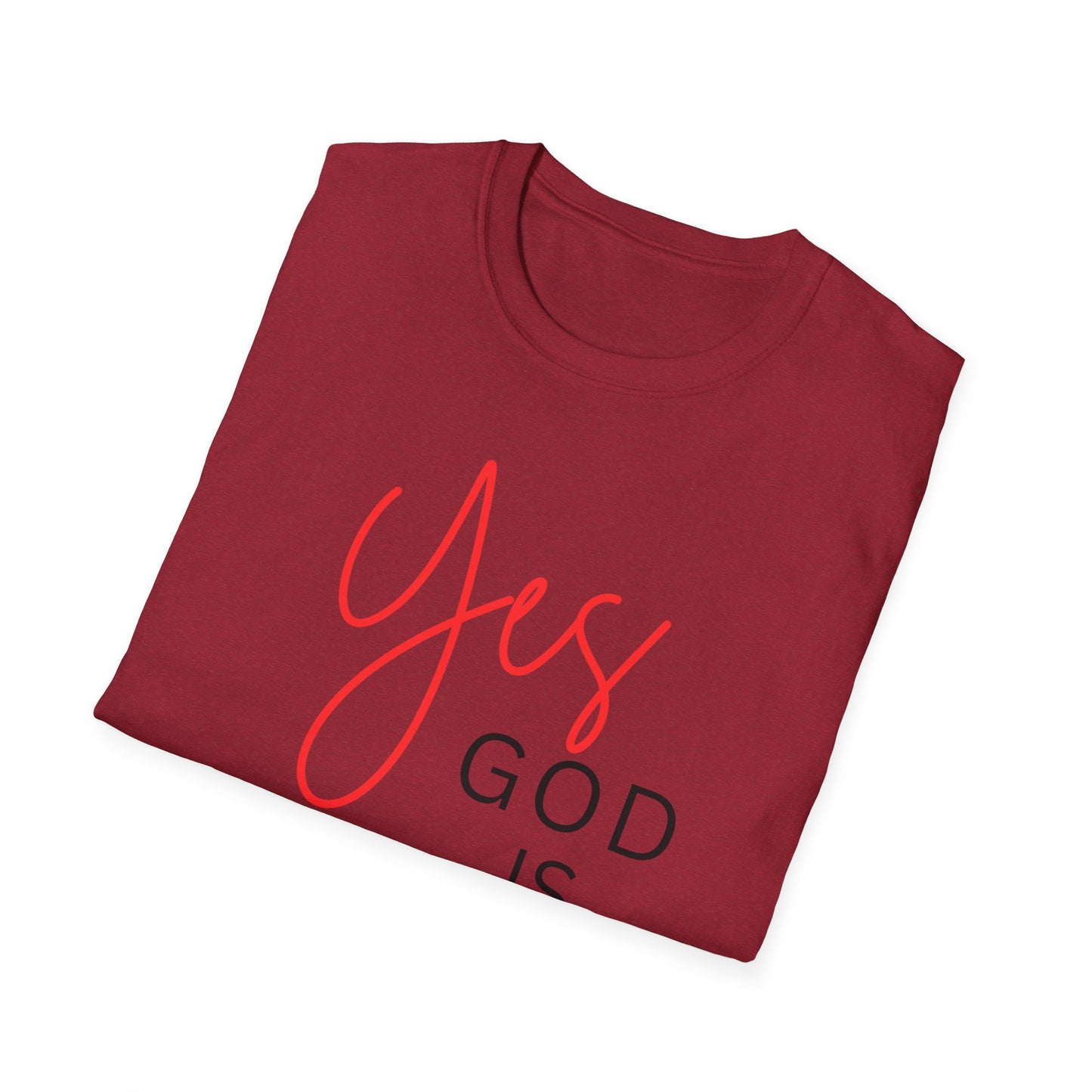 Faith Inspirational Unisex Softstyle T-Shirt - 'Yes God is Real' Statement Tee