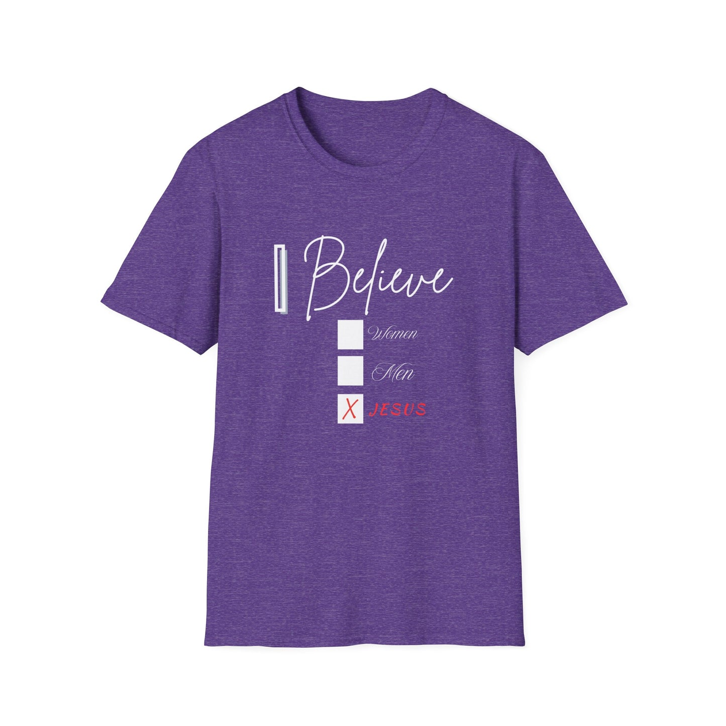 Inspirational Unisex Softstyle T-Shirt - 'I Believe' Faith Design