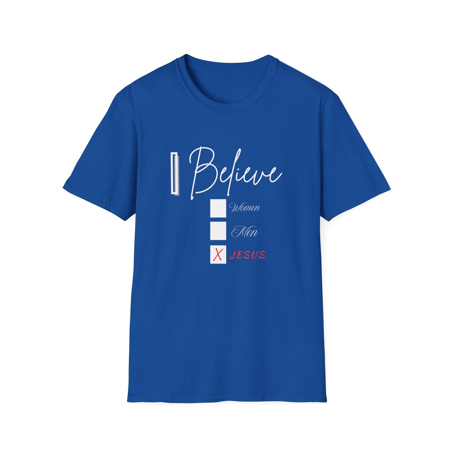Inspirational Unisex Softstyle T-Shirt - 'I Believe' Faith Design
