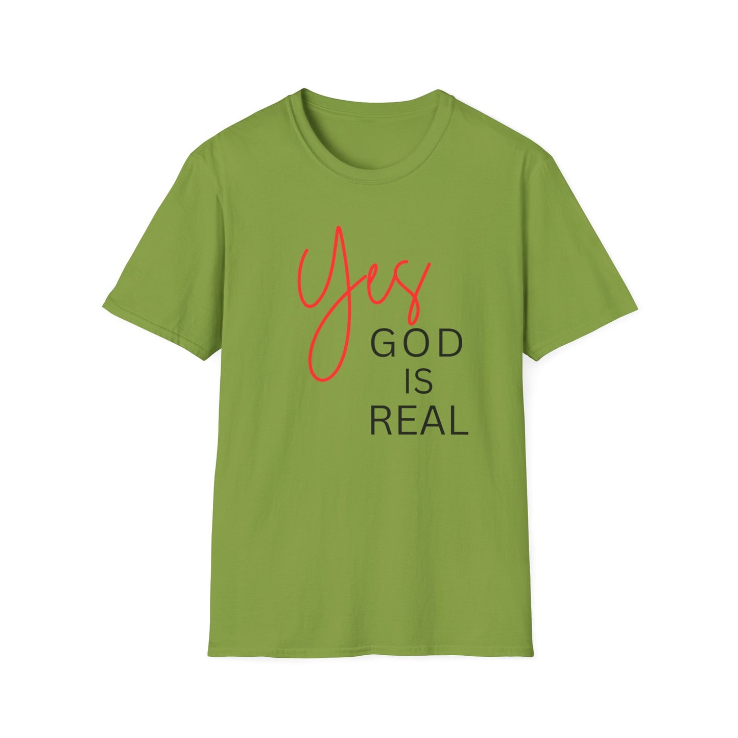 Faith Inspirational Unisex Softstyle T-Shirt - 'Yes God is Real' Statement Tee