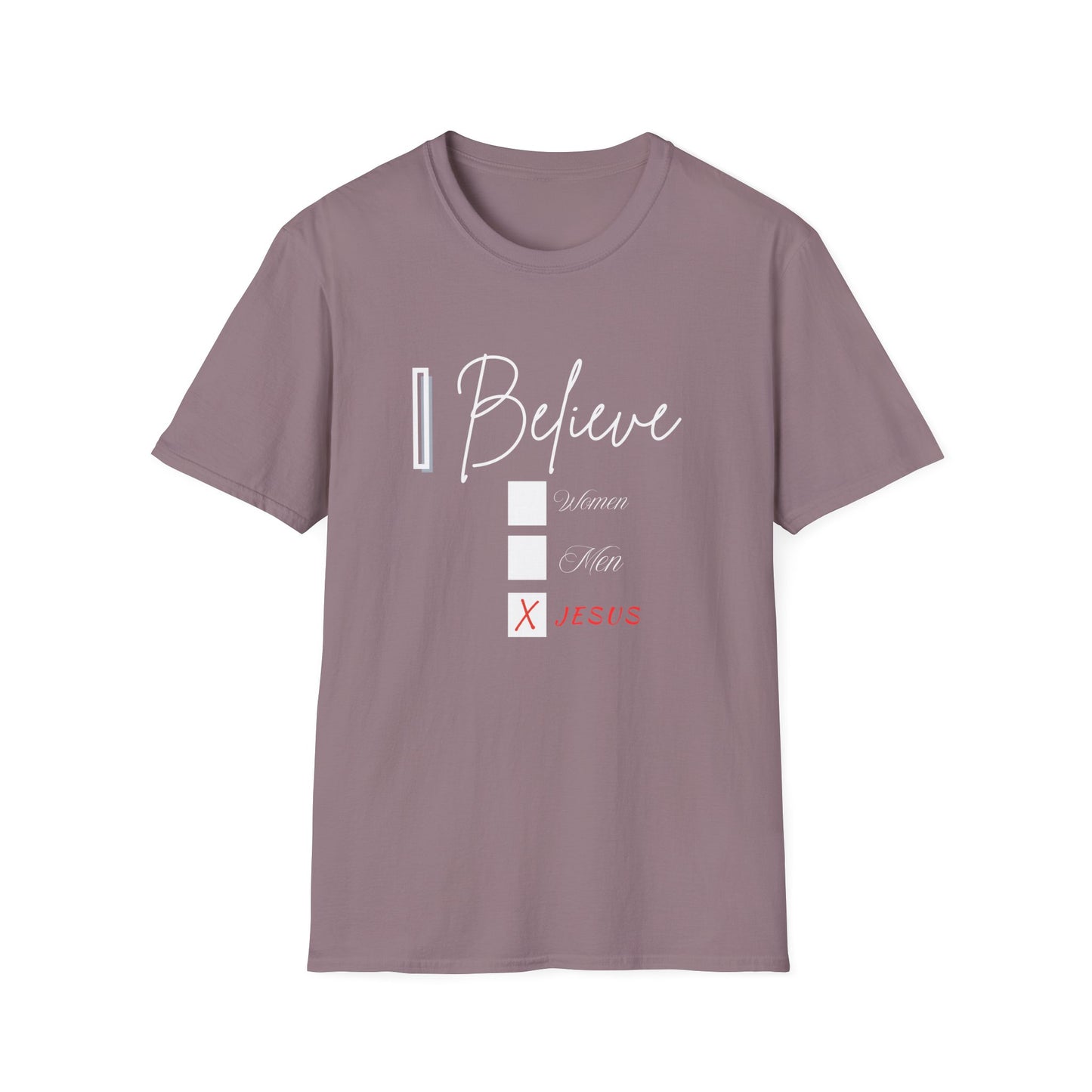 Inspirational Unisex Softstyle T-Shirt - 'I Believe' Faith Design