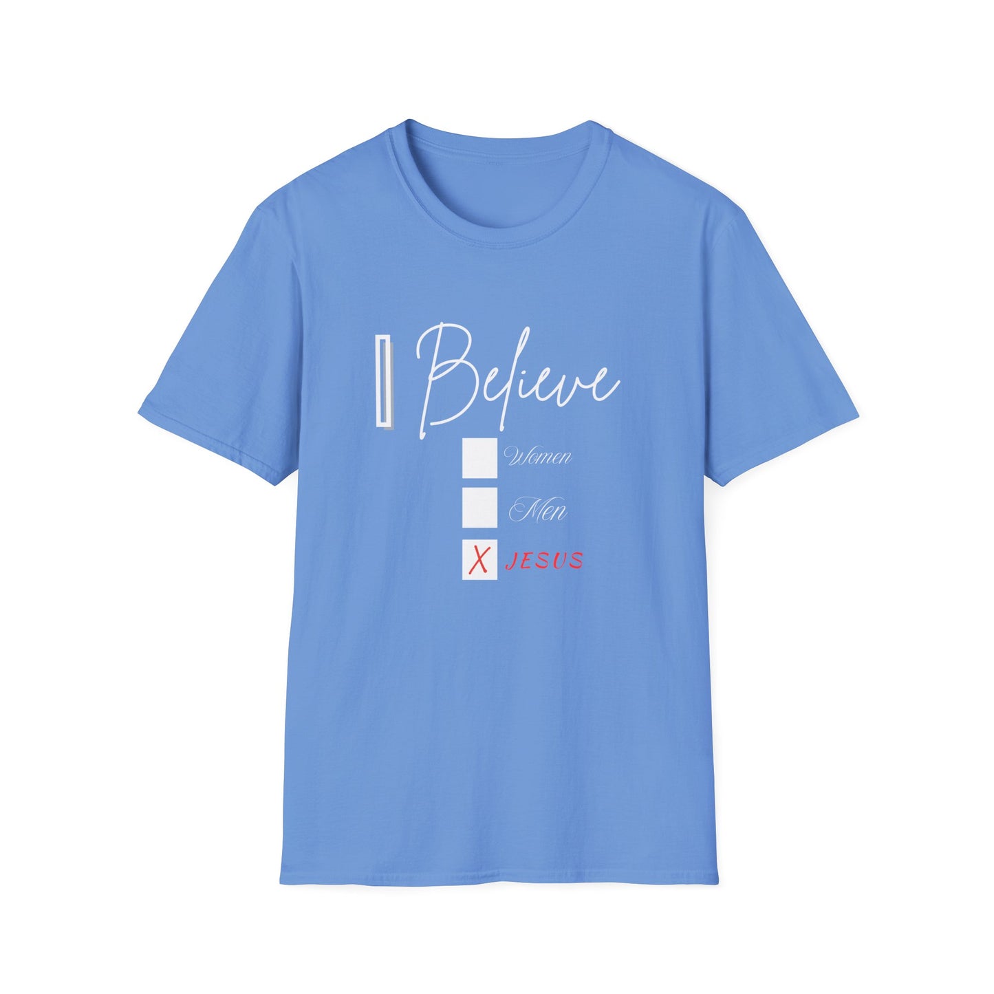 Inspirational Unisex Softstyle T-Shirt - 'I Believe' Faith Design