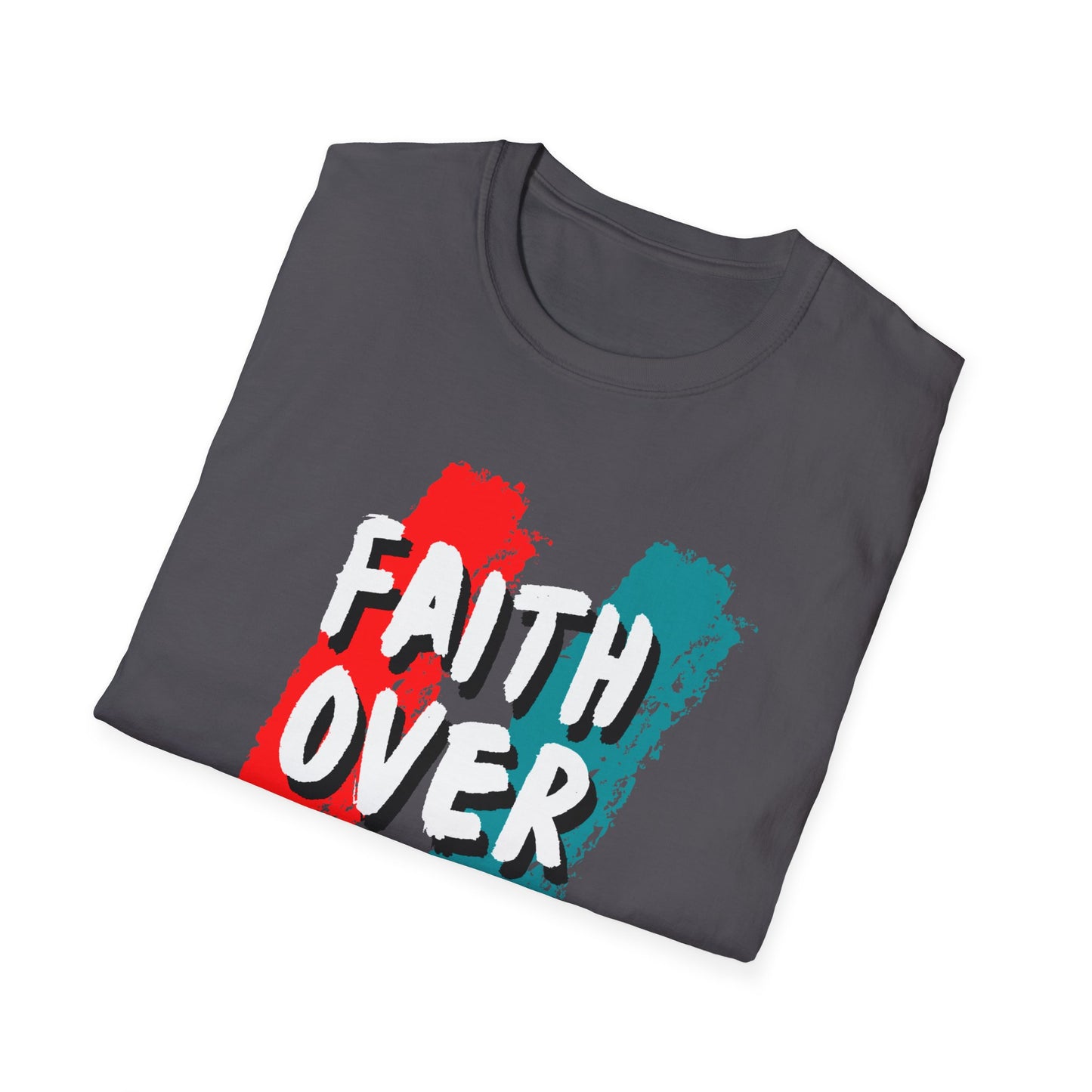 Inspirational Unisex Softstyle T-Shirt | 'Faith Over Fear' Graphic Tee