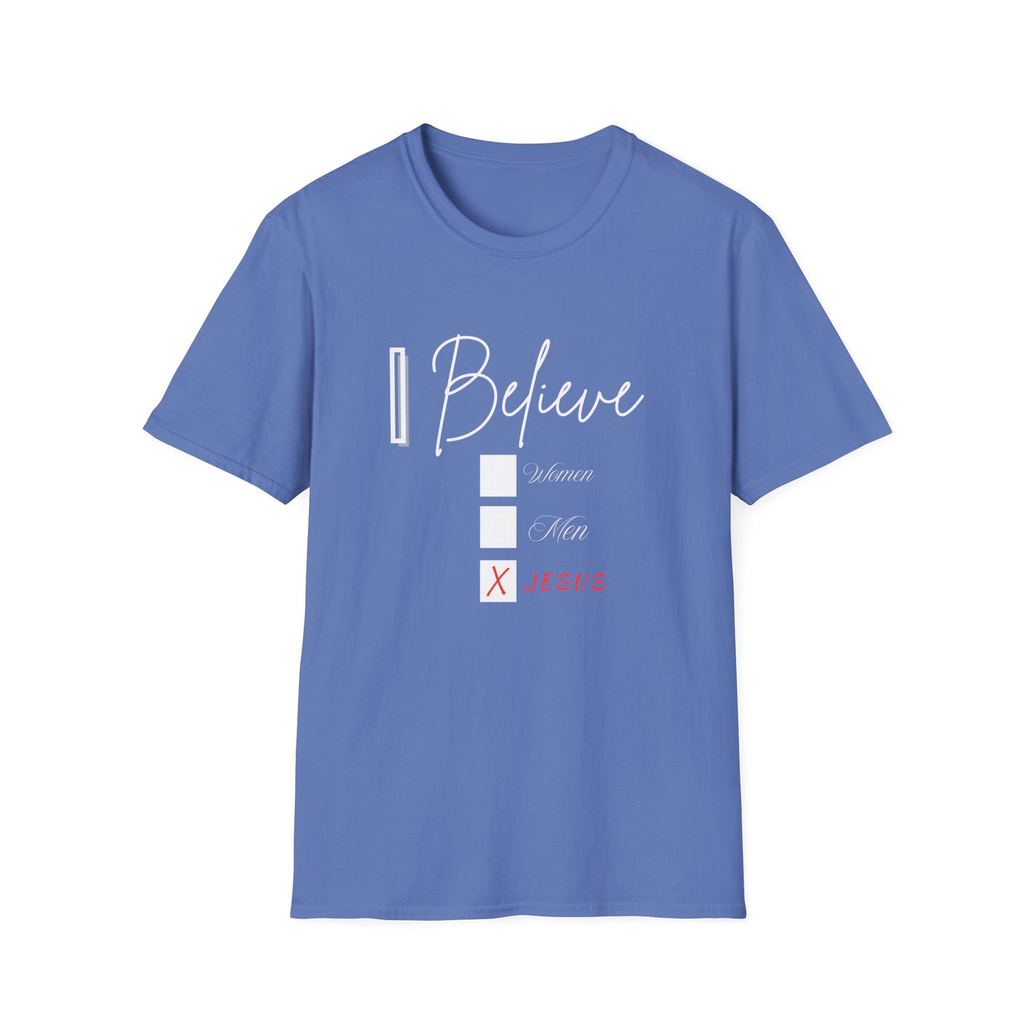 Inspirational Unisex Softstyle T-Shirt - 'I Believe' Faith Design