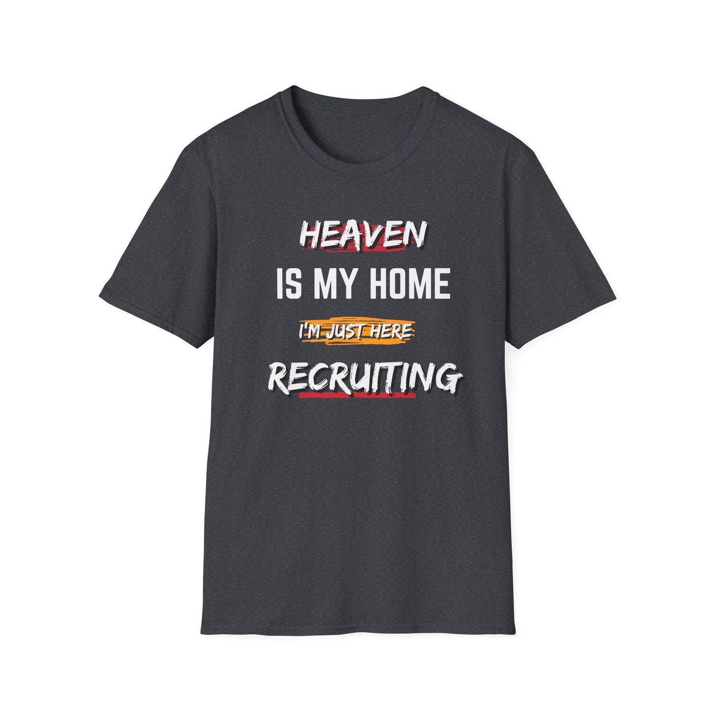 Copy of Heaven Recruiting Unisex Softstyle T-Shirt - Trendy Graphic Tee for Spiritual Enthusiasts