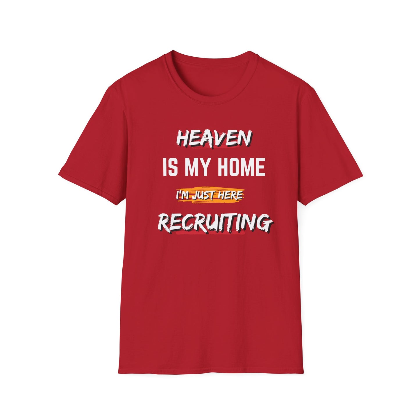 Copy of Heaven Recruiting Unisex Softstyle T-Shirt - Trendy Graphic Tee for Spiritual Enthusiasts