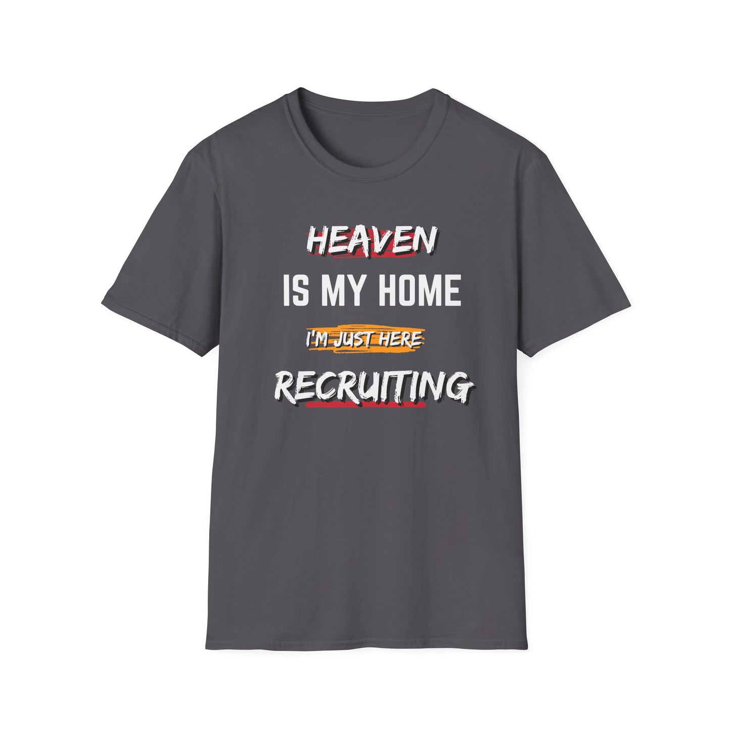 Copy of Heaven Recruiting Unisex Softstyle T-Shirt - Trendy Graphic Tee for Spiritual Enthusiasts