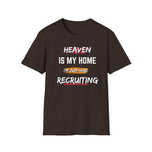 Heaven Recruiting Unisex Softstyle T-Shirt - Trendy Graphic Tee for Spiritual Enthusiasts