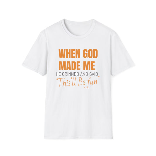 When God Made Me Unisex Softstyle T-Shirt, Fun Graphic Tee for Christians, Inspirational Gift, Casual Wear, Church Event Shirt, [...]