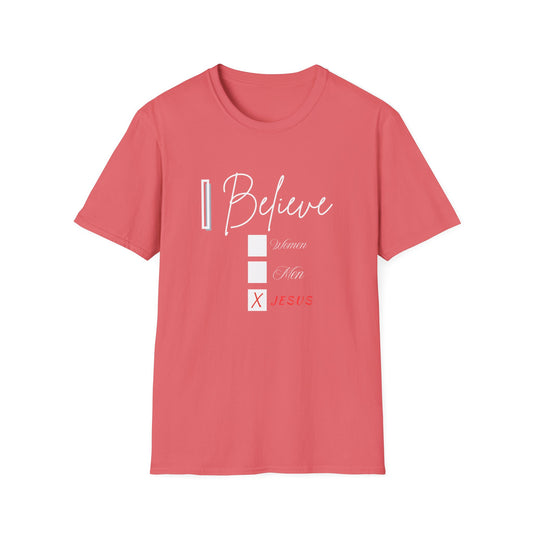 Inspirational Unisex Softstyle T-Shirt - 'I Believe' Faith Design