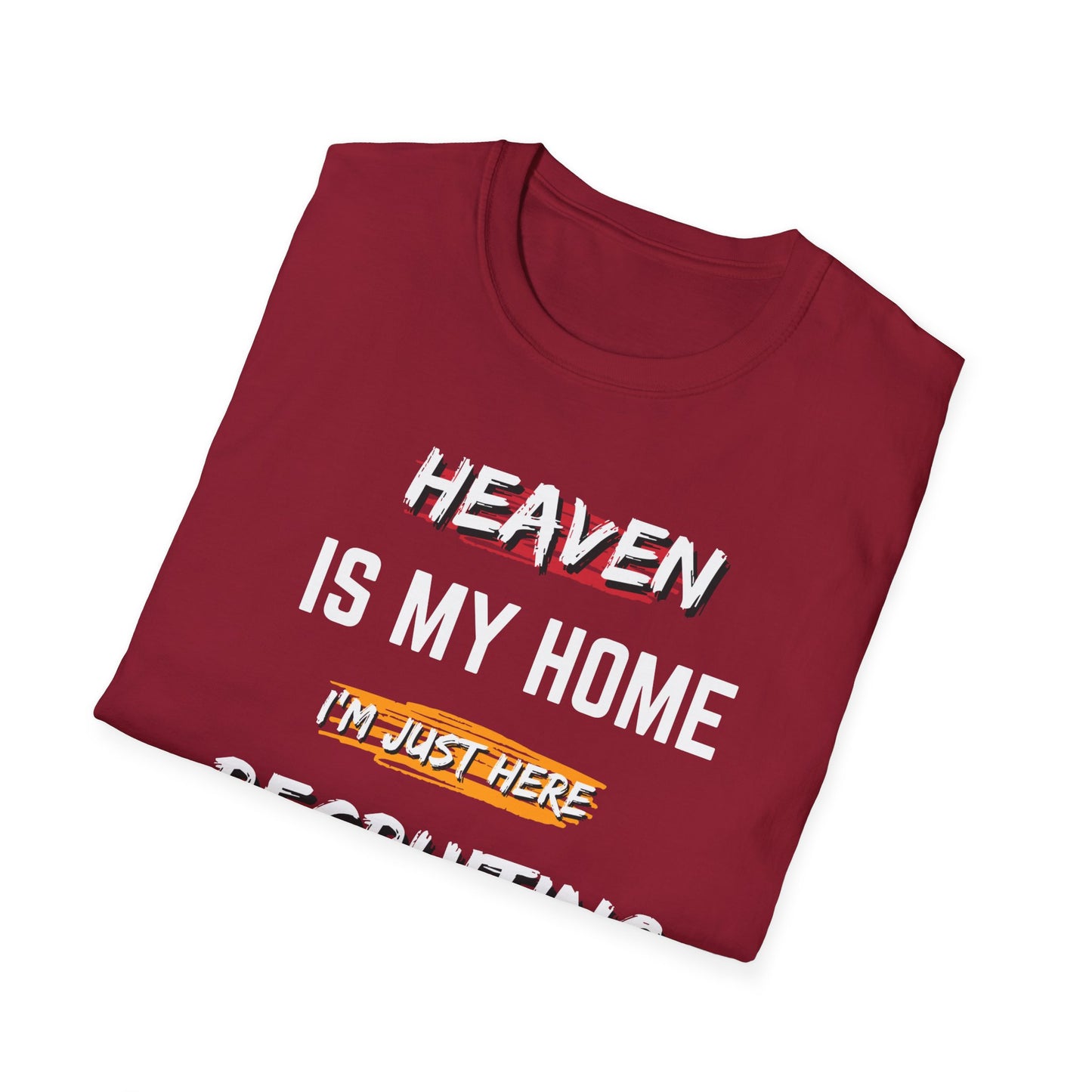 Copy of Heaven Recruiting Unisex Softstyle T-Shirt - Trendy Graphic Tee for Spiritual Enthusiasts