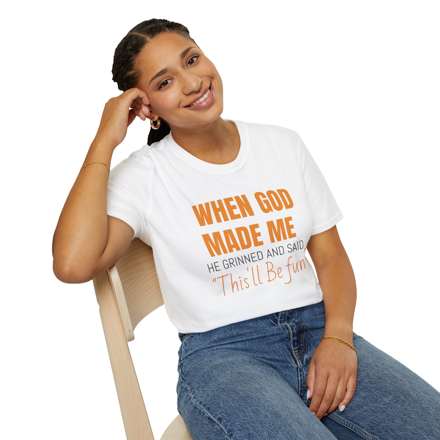 When God Made Me Unisex Softstyle T-Shirt, Fun Graphic Tee for Christians, Inspirational Gift, Casual Wear, Church Event Shirt, [...]