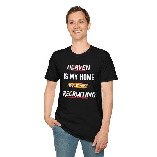 Copy of Heaven Recruiting Unisex Softstyle T-Shirt - Trendy Graphic Tee for Spiritual Enthusiasts