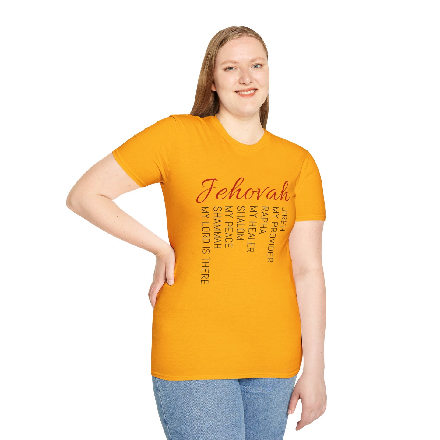 Jehovah   Faith-Inspired Graphic Tee, Unisex Softstyle T-Shirt, Spiritual Apparel, Inspirational Outfit, Christian Gift, Religious Wear