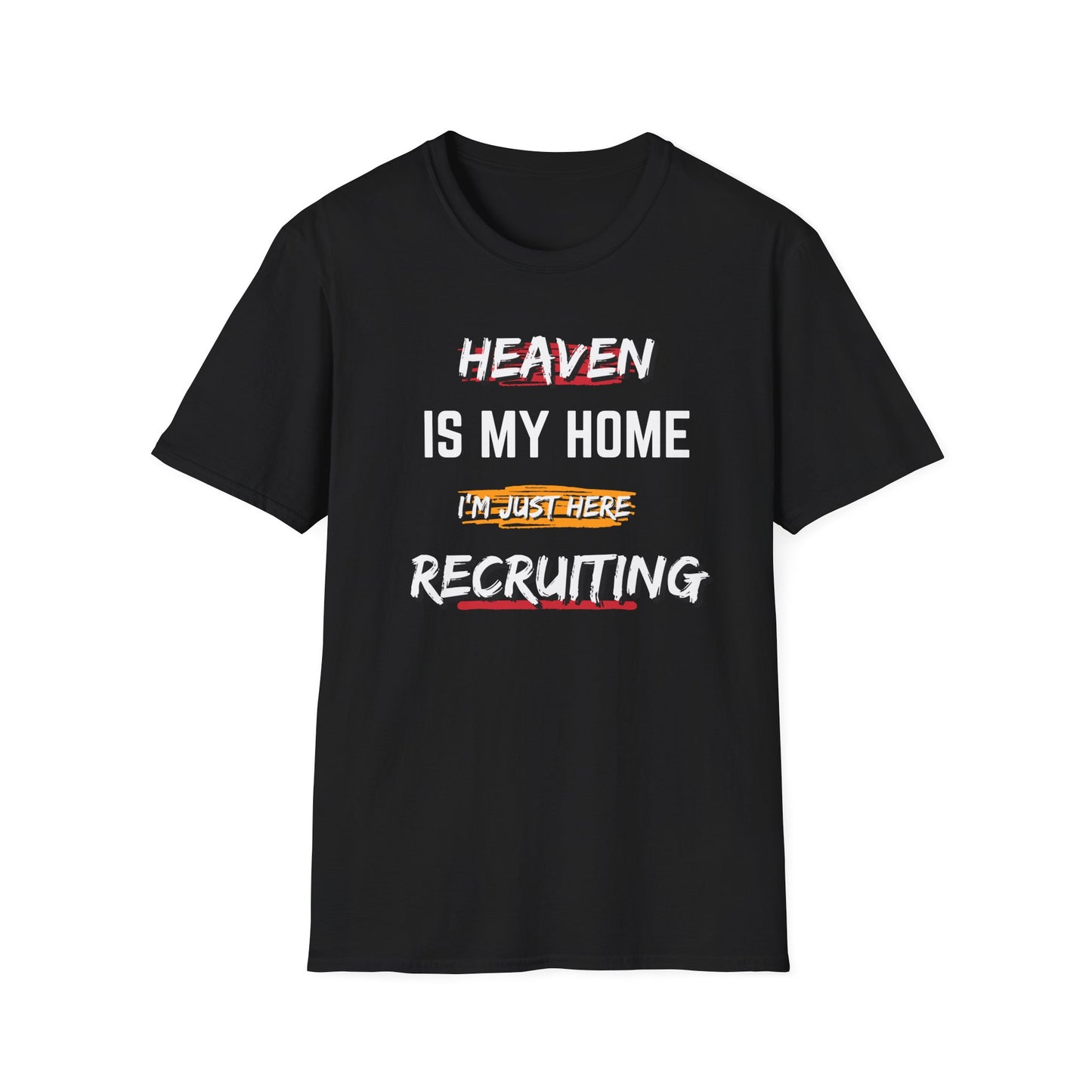 Heaven Recruiting Unisex Softstyle T-Shirt - Trendy Graphic Tee for Spiritual Enthusiasts
