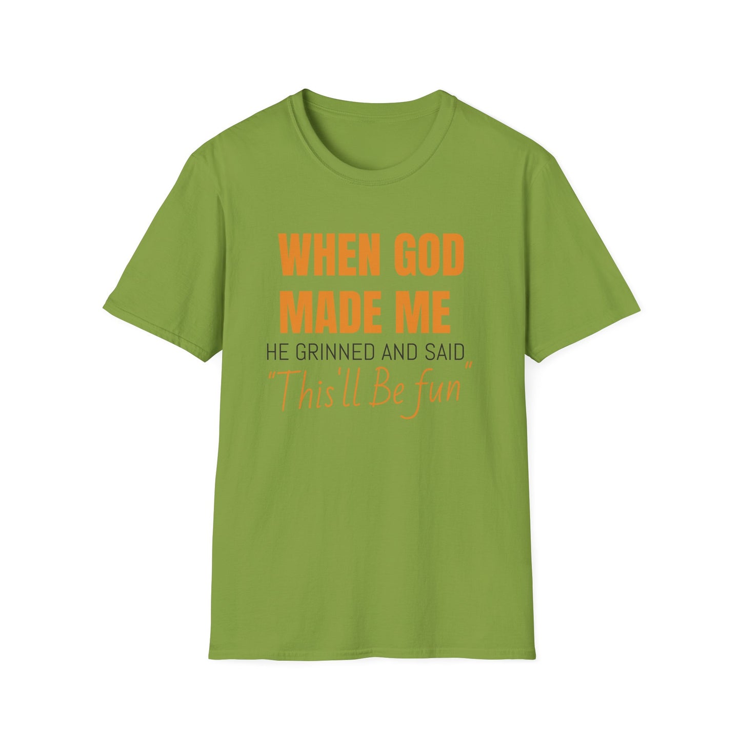 When God Made Me Unisex Softstyle T-Shirt, Fun Graphic Tee for Christians, Inspirational Gift, Casual Wear, Church Event Shirt, [...]