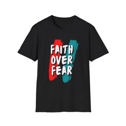 Inspirational Unisex Softstyle T-Shirt | 'Faith Over Fear' Graphic Tee
