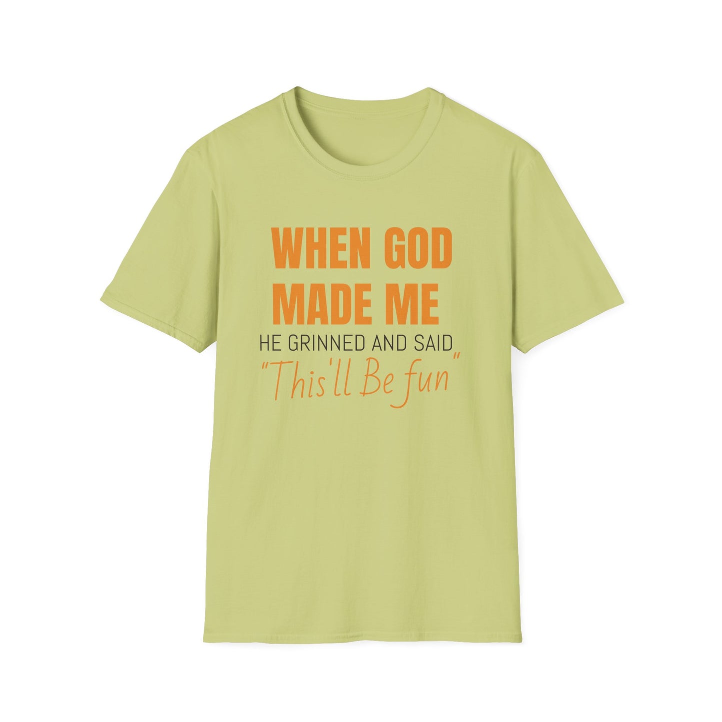 When God Made Me Unisex Softstyle T-Shirt, Fun Graphic Tee for Christians, Inspirational Gift, Casual Wear, Church Event Shirt, [...]