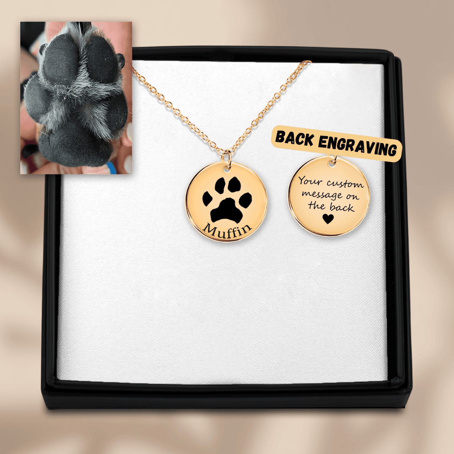 Personalize Paw Print Necklace