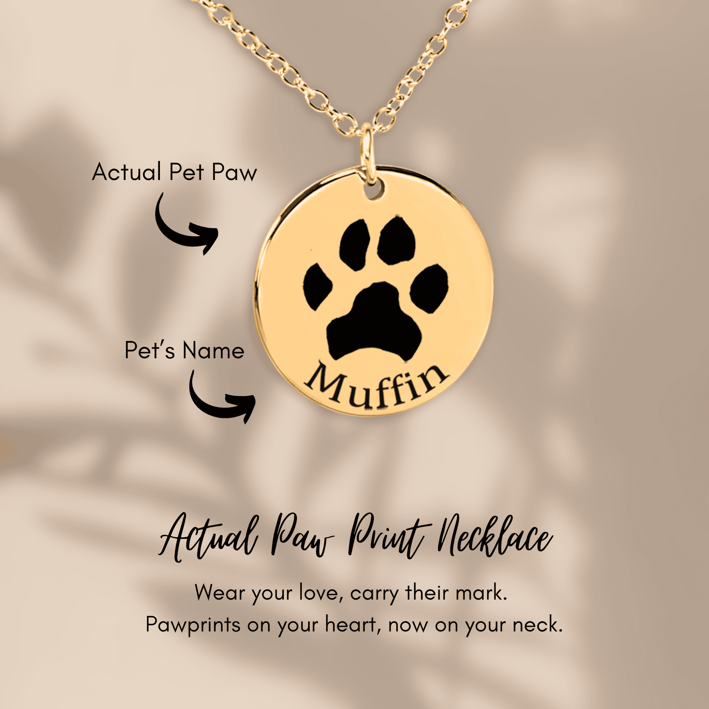 Personalize Paw Print Necklace