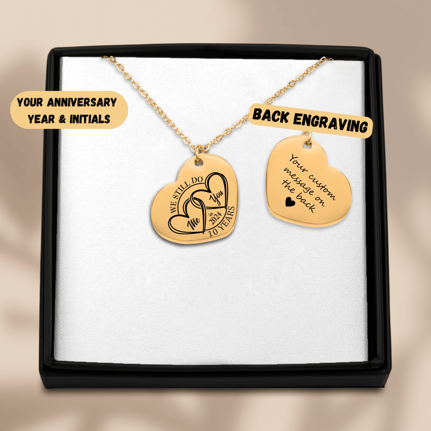 10th Year Anniversary Heart Necklace